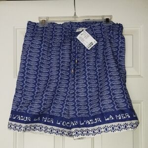 H&M La Mer Sardine Blue Patterned Shorts NWT!